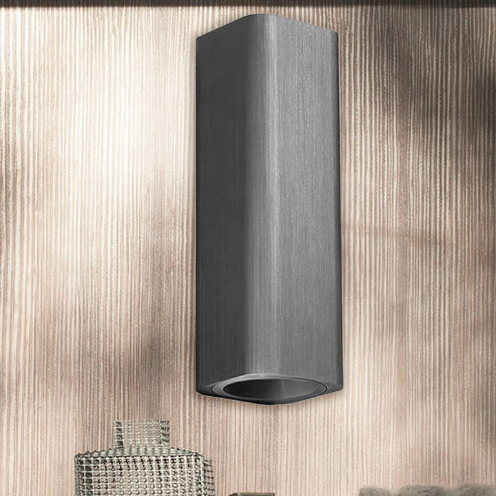 Modern Cuboid Wall Mounted Light Metal Living Room LED Up and Down Wall Sconce in Bronze/Gold/Coffee | Kalsten