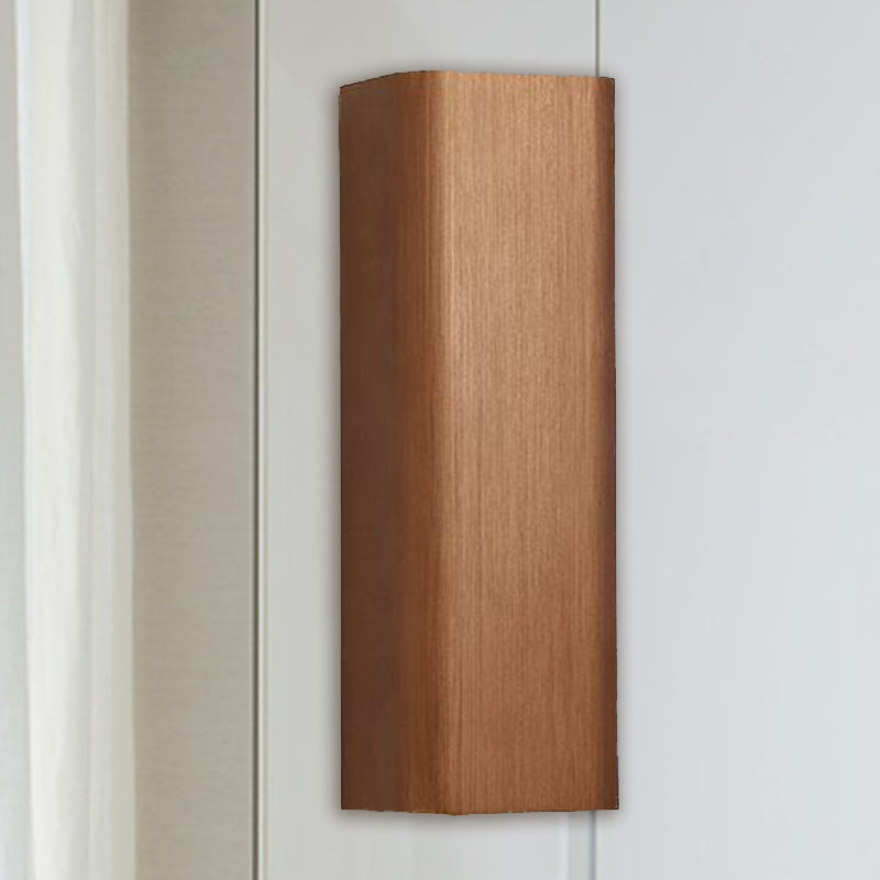 Modern Cuboid Wall Mounted Light Metal Living Room LED Up and Down Wall Sconce in Bronze/Gold/Coffee | Kalsten