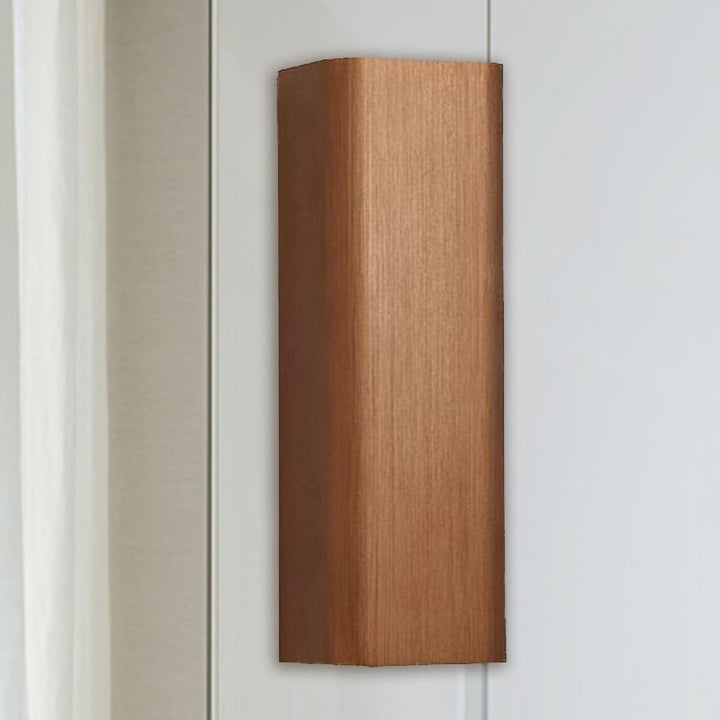 Modern Cuboid Wall Mounted Light Metal Living Room LED Up and Down Wall Sconce in Bronze/Gold/Coffee | Kalsten