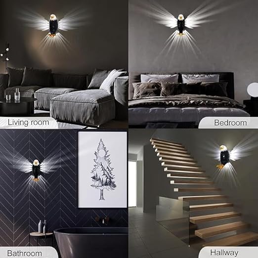 Kalsten | 3D Eagle Wall Light | Patriotic LED Lamp | PETG Material | Warm White Illumination