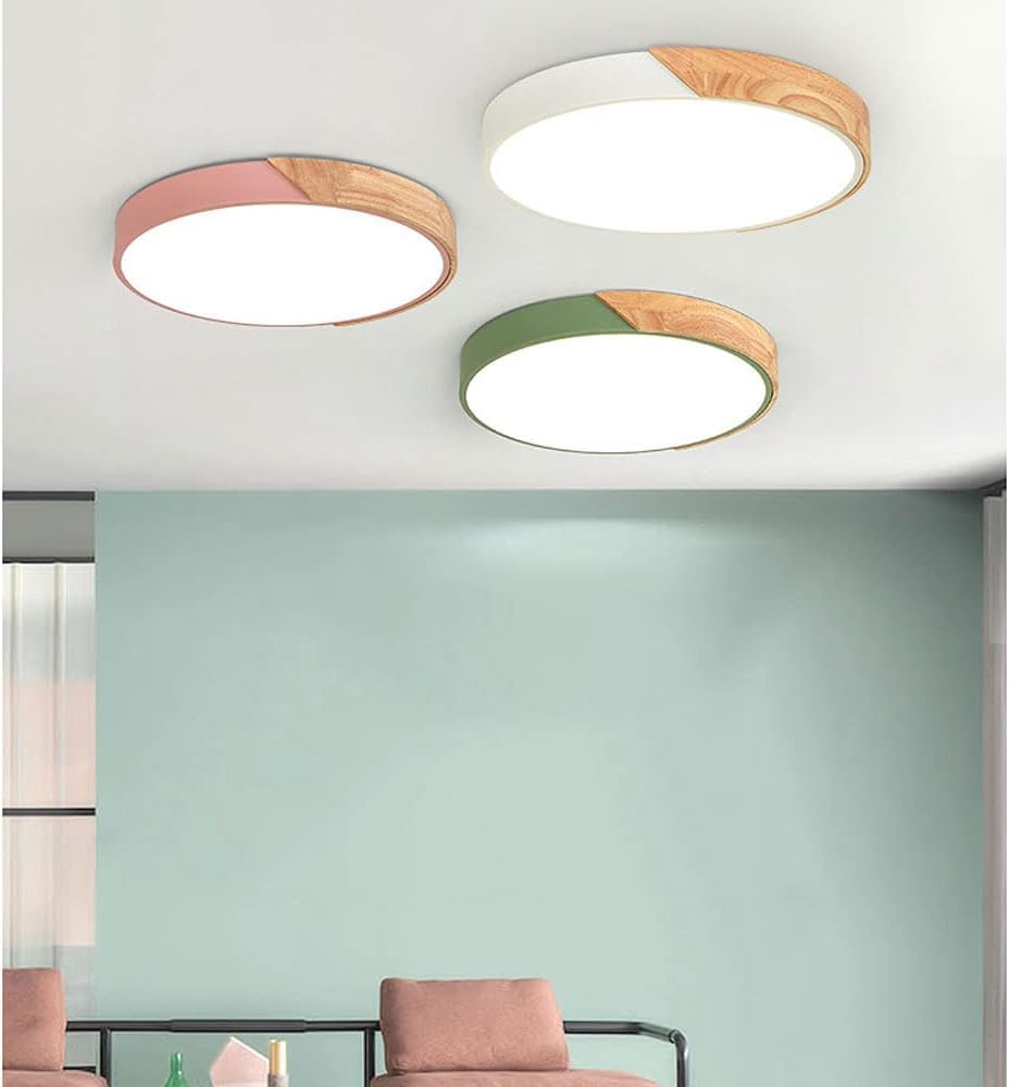 LED Ceiling Lamp with Wooden Frame Kalsten