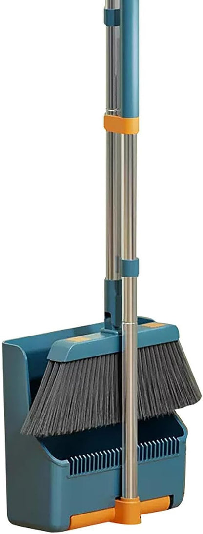 Skanto | Large Broom and Dustpan Set – Long Handle with 180° Rotating Broom Head – Clavira