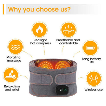 BowLift | Infrared Back Support Belt | Adjustable Heat & Vibration for Pain Relief and Muscle Relaxation