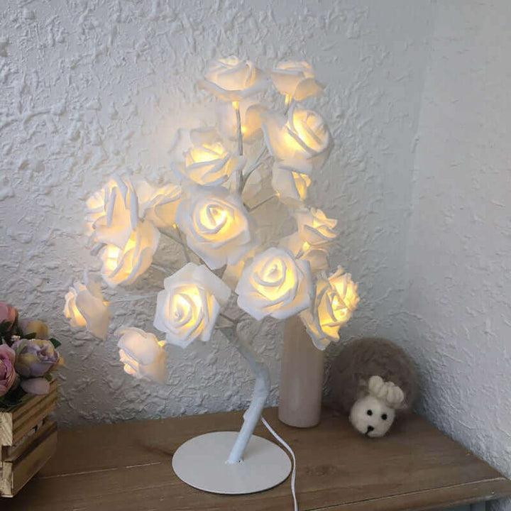 Rose Flower Lamp USB Battery Operated LED Table Lamp Bonsai Tree Night Lights Garland Bedroom Decoration Lights Home Decor | Kalsten