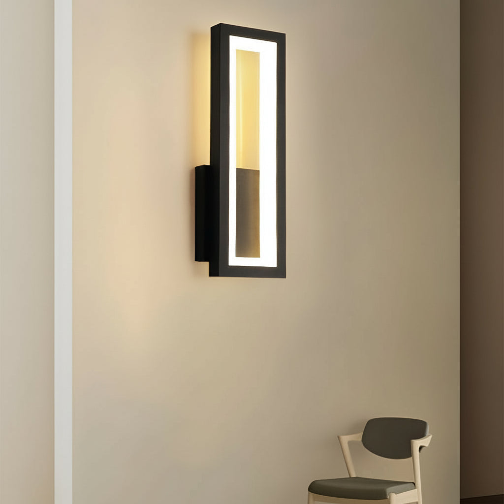 Modern Linear LED Wall Sconce – Minimalist Iron & Acrylic Rectangular Wall Light | Kalsten