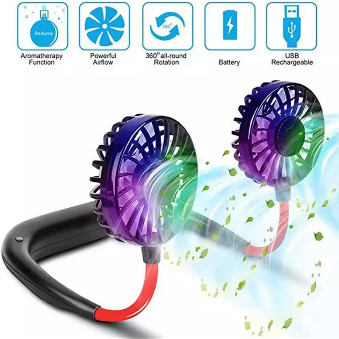USBPortable Fan Cold Fan Hands Free Neck Fan Hanging Rechargeable Mini Sports Fan | Kalsten