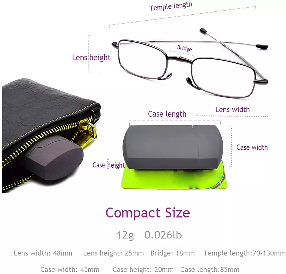 Foldable Reading Glasses with Case