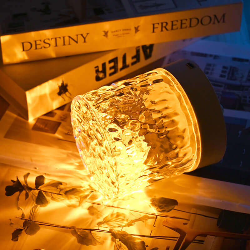 Crystal Lamp Water Ripple Projector Night Light Decoration Home Houses Bedroom Aesthetic Atmosphere Holiday Gift Sunset Lights Home Decor | Kalsten
