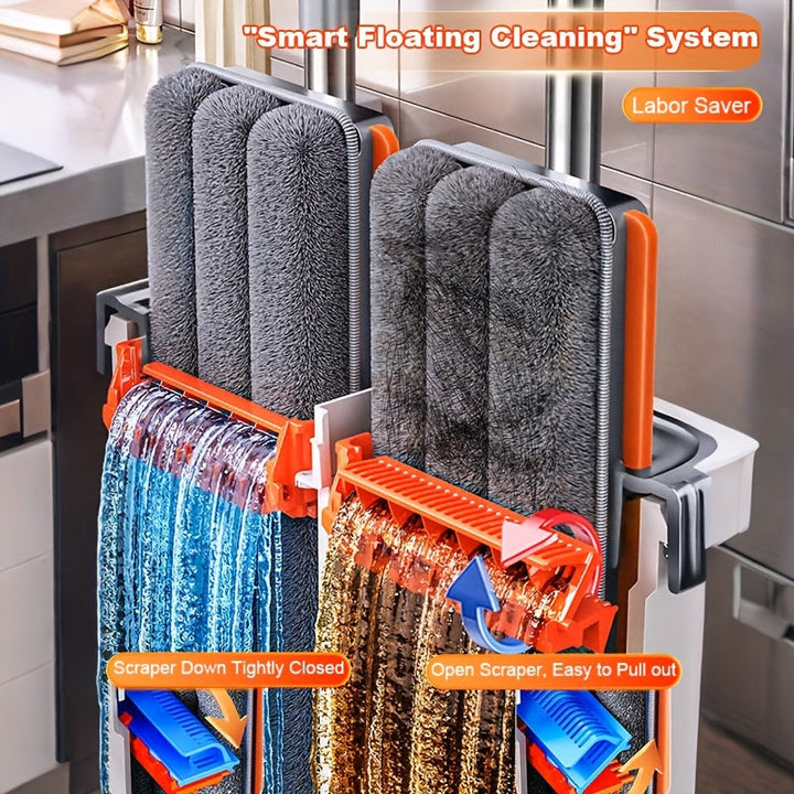 Flat mop set with bucket & wringing system | Kalsten