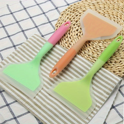 Skanto | Premium Tamagoyaki Silicone Spatula - Heat Resistant, Non-stick with Wide Ergonomic Grip - Ideal for Pizza, Frying, Grilling, Pancakes, Fluorescent Green, Eid Al-Adha Mubarak