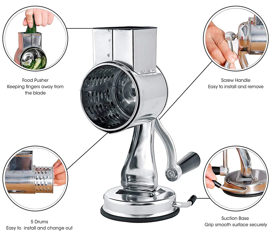 Kalsten | Multi-Functional Kitchen Rotary Food Grater Slicer