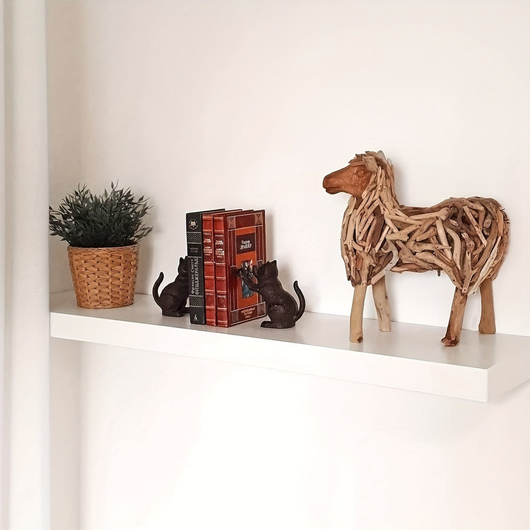 VintageCat - Rustic Cast Iron Bookends for Stylish Interiors Kalsten