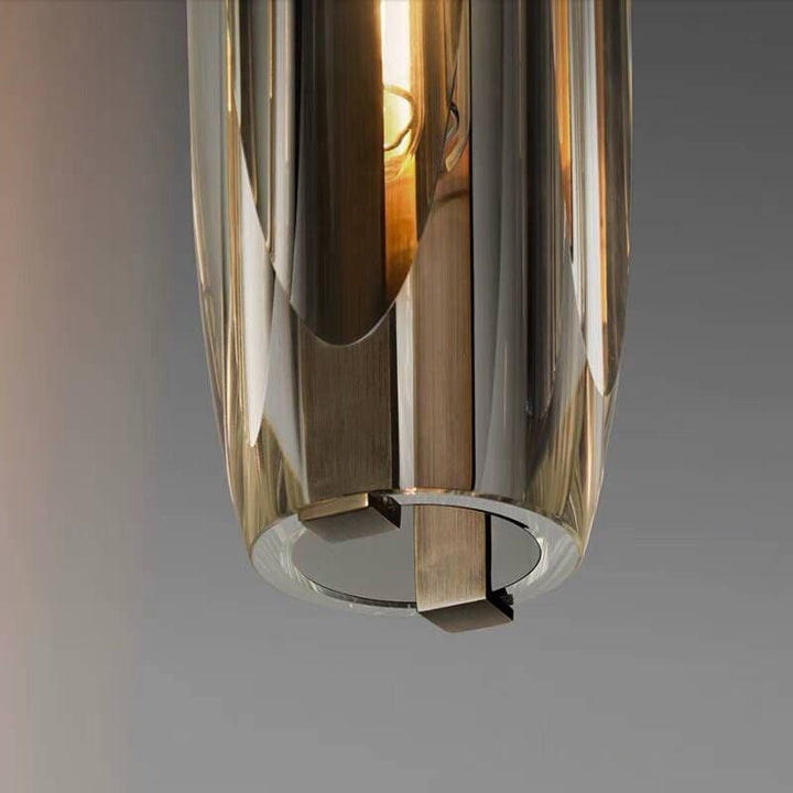 Pendant Light Glass Cylinder 15 in Adjustable Hanging Bedroom Dining Room Ceiling Fixture Modern Minimalist Lighting | Kalsten