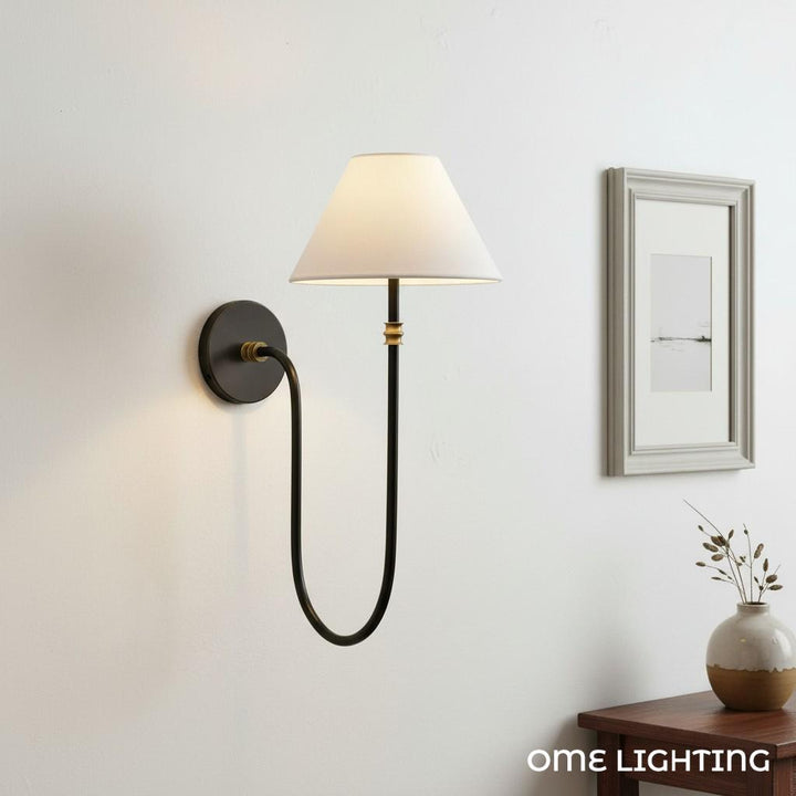 Freyza | Verge Fabric 1 Head Wall Light | Kalsten