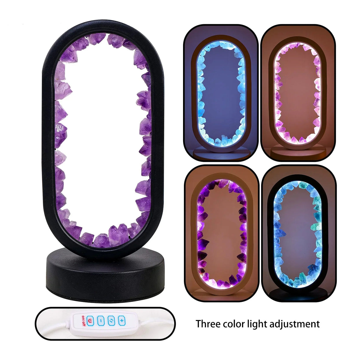 Skanto | CrystalGlow – Handmade Amethyst Atmosphere Lamp for Relaxation and Peace