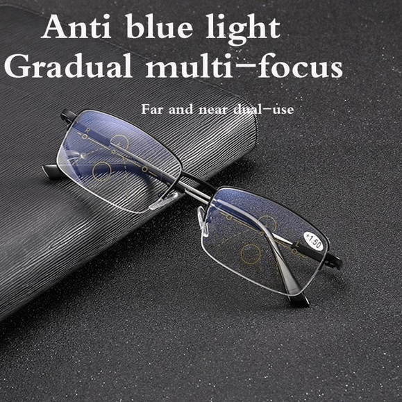 Titanium Progressive Far and Near Dual-Use Reading Glasses