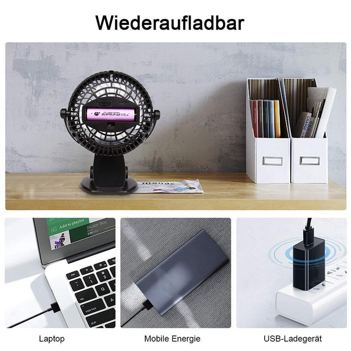 360 ° Portable & Rechargeable Lithium-Ion Fan | Kalsten