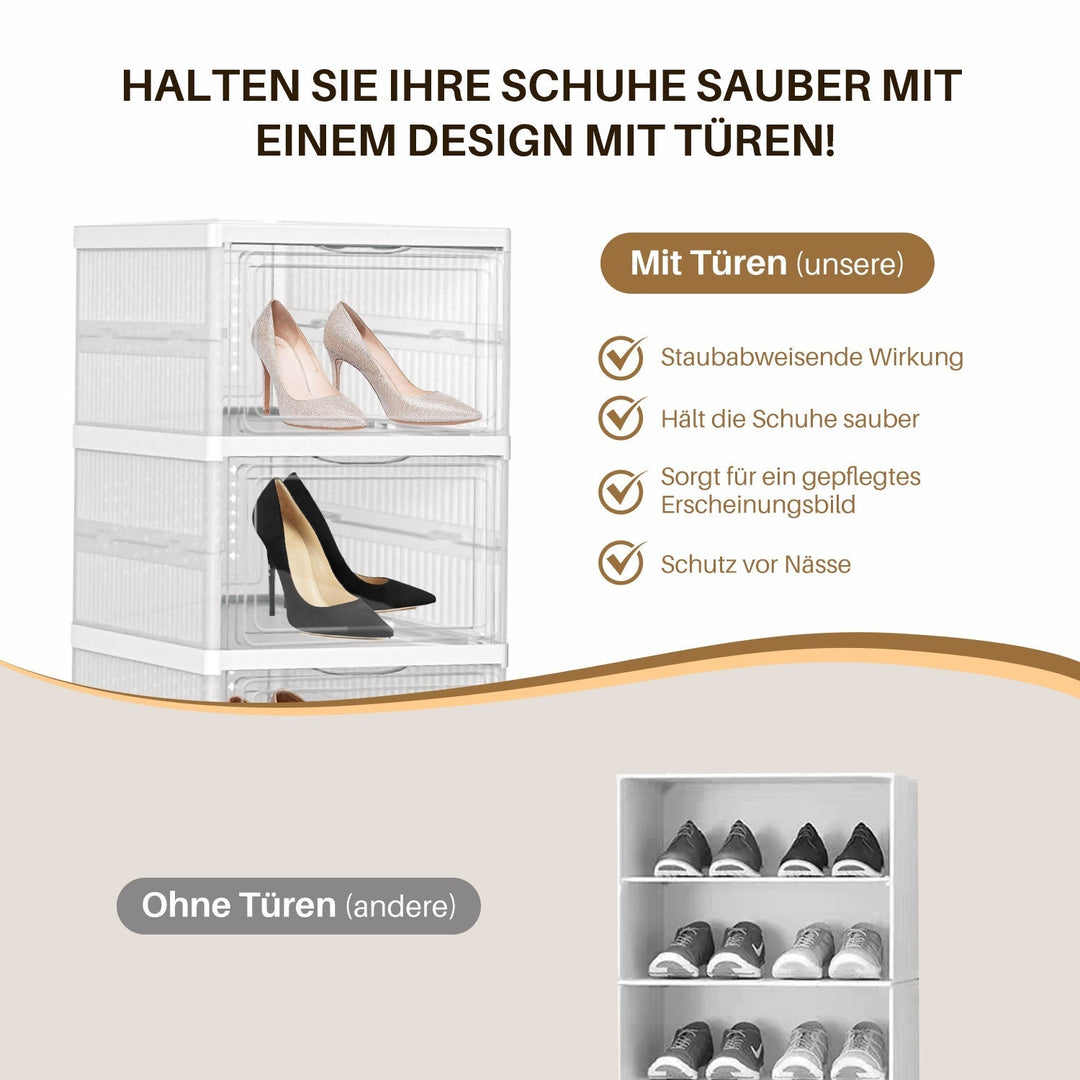 6 Layers Shoe Boxes Storage Box Stackable | Kalsten