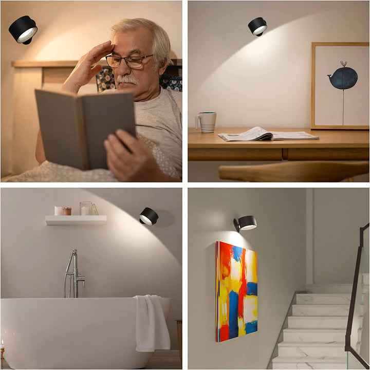 360° Wall Lamp – Wireless, USB rechargeable & 3 light levels for flexible lighting