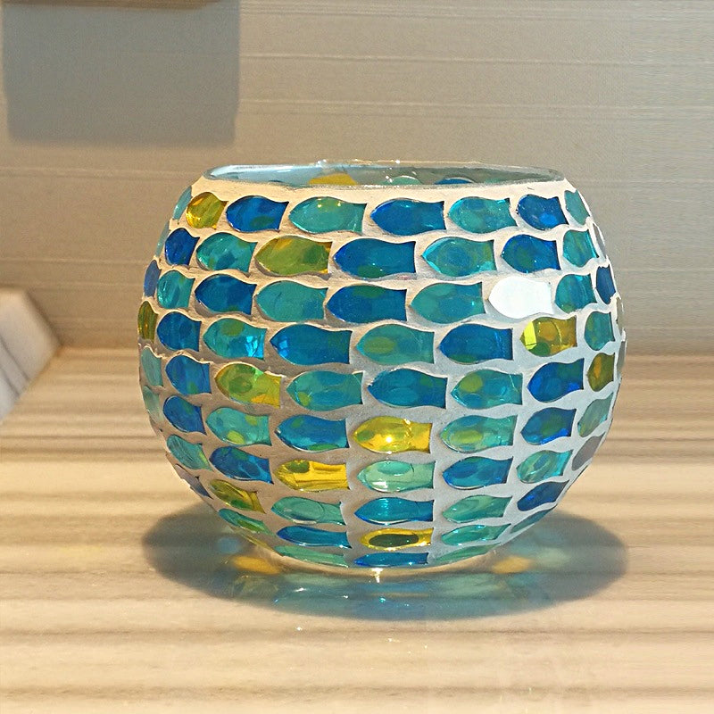 Kalsten | European Retro Glass Mosaic Tealight Holder
