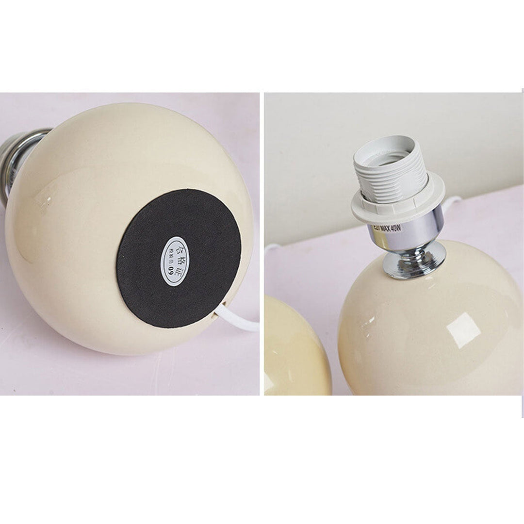 Nordic minimalist 1-light table lamp made of ceramic with pleats | Kalsten