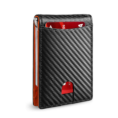Slim RFID wallet for men | Leather card holder | Black