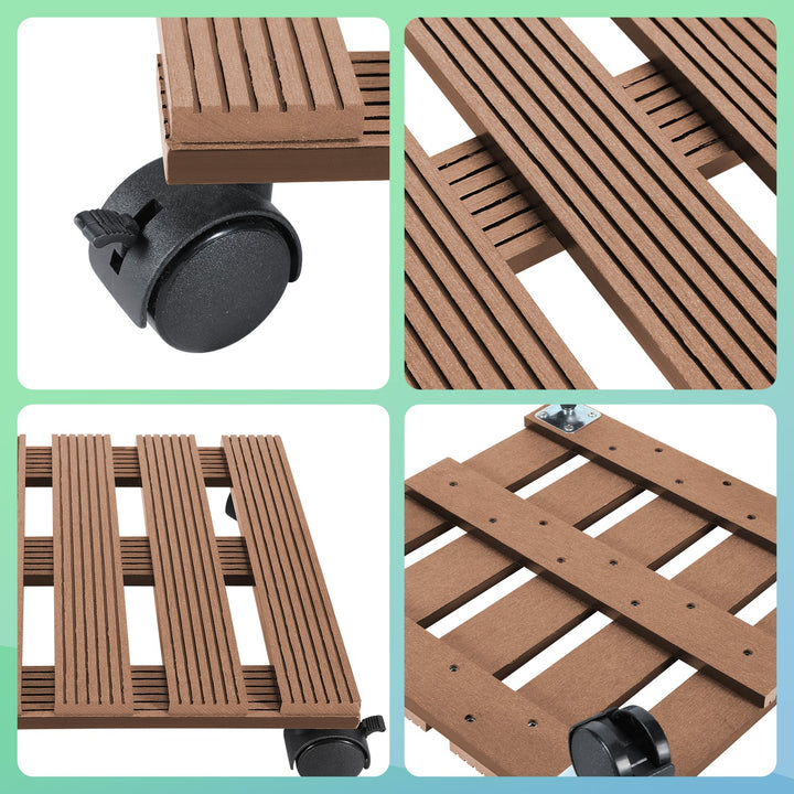 WPC Plant Roller Square with Wheels Load Capacity 80 kg | Kalsten