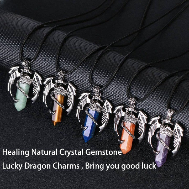 Kalsten | Bohemian Style Natural Mystic Gemstone Dragon Necklace