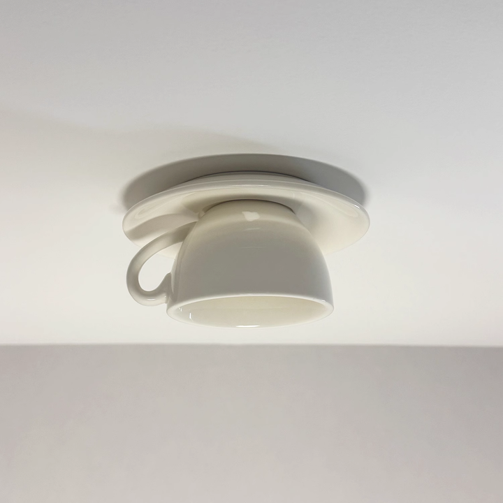 Ceiling Light Ceramic Coffee Cup Shape Indoor Bedroom Living Room Decorative Flush Mount LED Fixture | Kalsten
