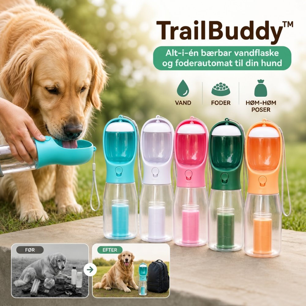 TrailBuddy™ – 3-in-1 Dog Water Bottle with Food Box | Kalsten