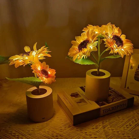 Kalsten | Sunflower Lamp Artificial Sunflower in Pot with LED Lights for Valentine's Day, Mother's Day and Birthday Gifts