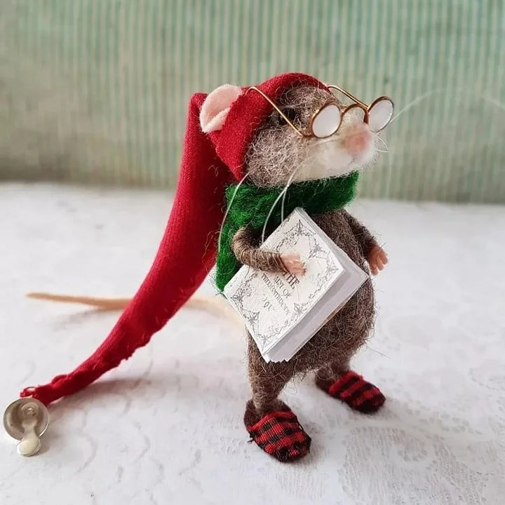 Kalsten | Handmade felt mouse | Christmas decoration & gift idea | Needle felted from wool & fabric | Sustainable