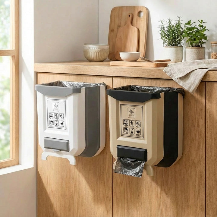 Foldable kitchen trash can for countertop | Kalsten