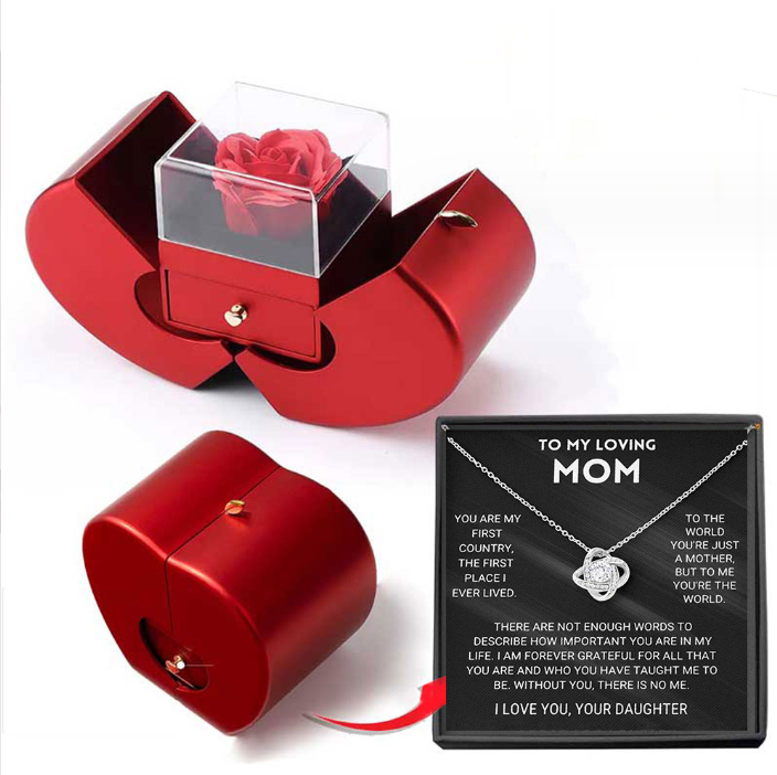 Kalsten | Rose Apple Jewelry Box™ | With Eternal Rose Necklace.