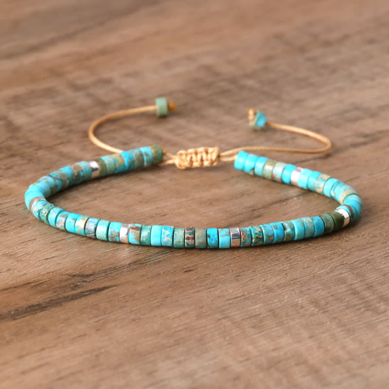 Kalsten | Braided bracelet with 2.4 mm natural stone rollers – Seraphina