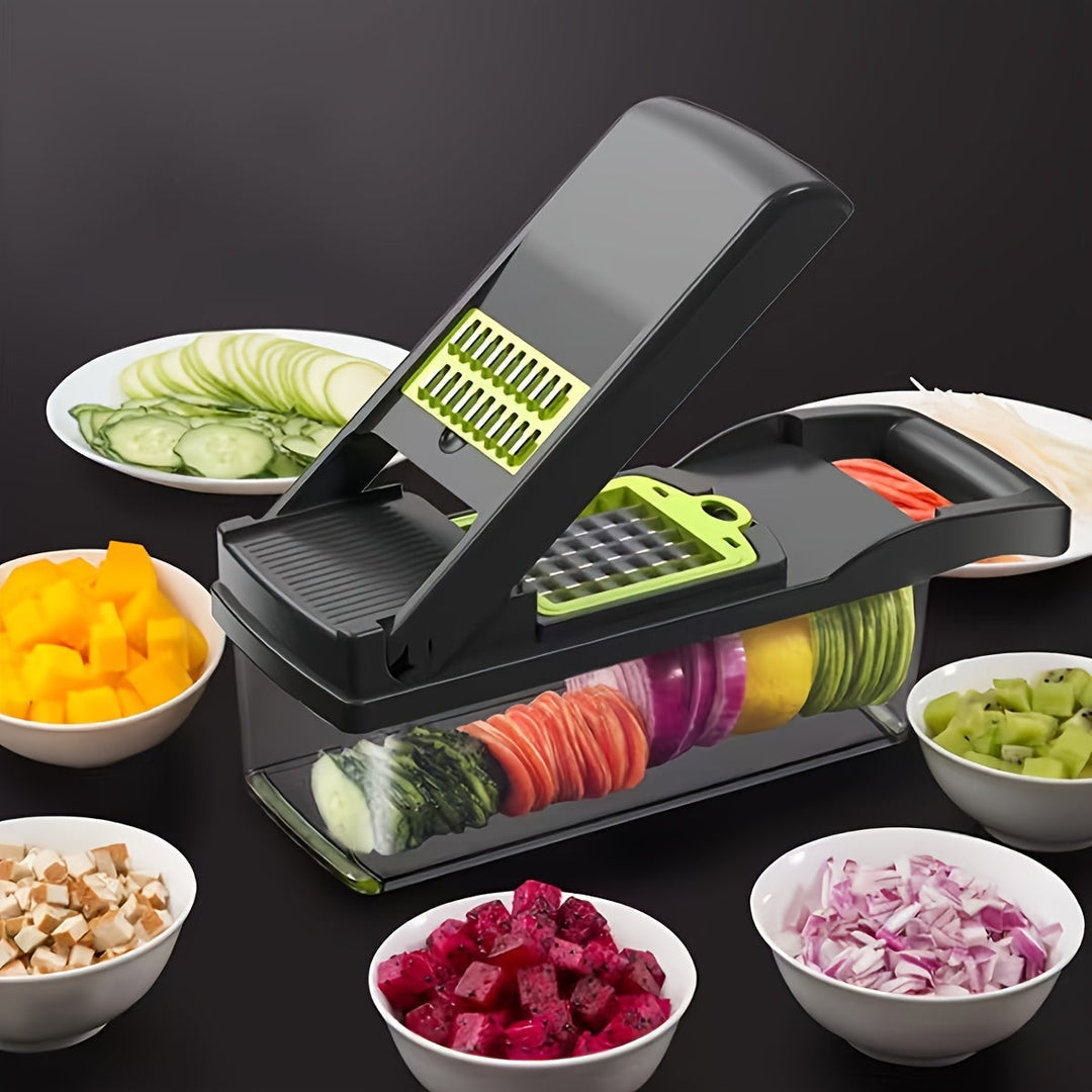 Multifunctional Vegetable Cutter 16-in-1 with Catch Container | Kalsten