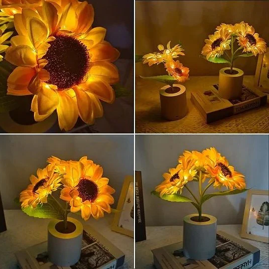 Kalsten | Sunflower Lamp Artificial Sunflower in Pot with LED Lights for Valentine's Day, Mother's Day and Birthday Gifts
