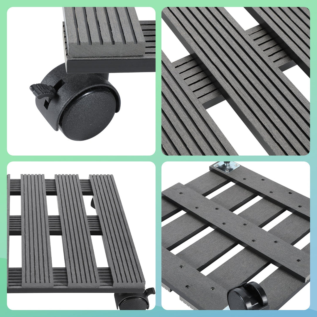 WPC Plant Roller Square with Wheels Load Capacity 80 kg | Kalsten