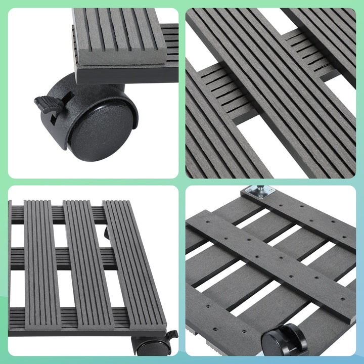 WPC Plant Roller Square with Wheels Load Capacity 80 kg | Kalsten