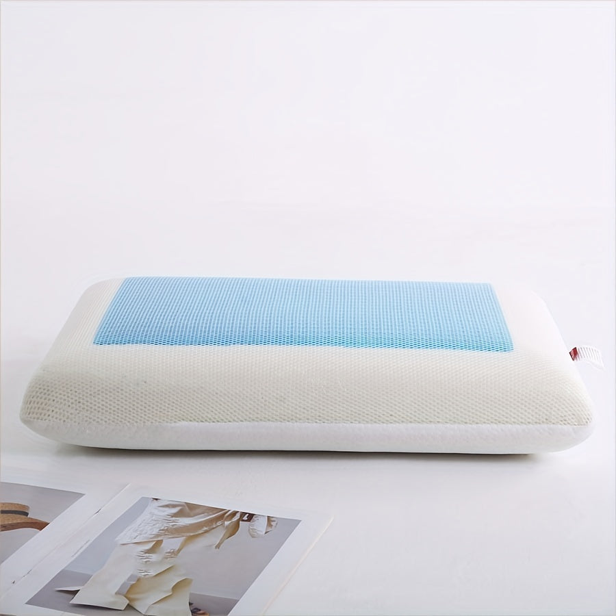 1pc Ergonomic Memory Foam Pillow with Breathable Mesh and Cooling Gel Core - Supports Neck and Back for Comfortable Sleep | Kalsten