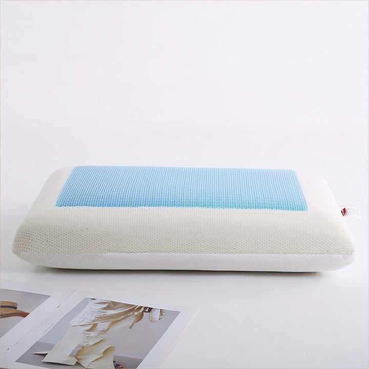 1pc Ergonomic Memory Foam Pillow with Breathable Mesh and Cooling Gel Core - Supports Neck and Back for Comfortable Sleep | Kalsten