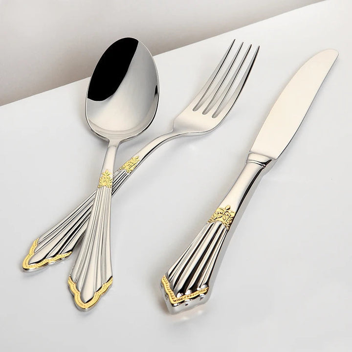 Kalsten | 4-Piece Luxury Gold Inlay Cutlery Set
