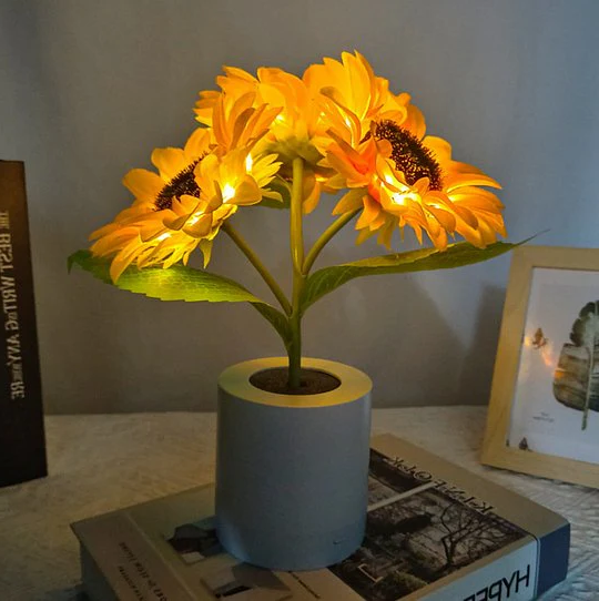 Kalsten | Sunflower Lamp Artificial Sunflower in Pot with LED Lights for Valentine's Day, Mother's Day and Birthday Gifts