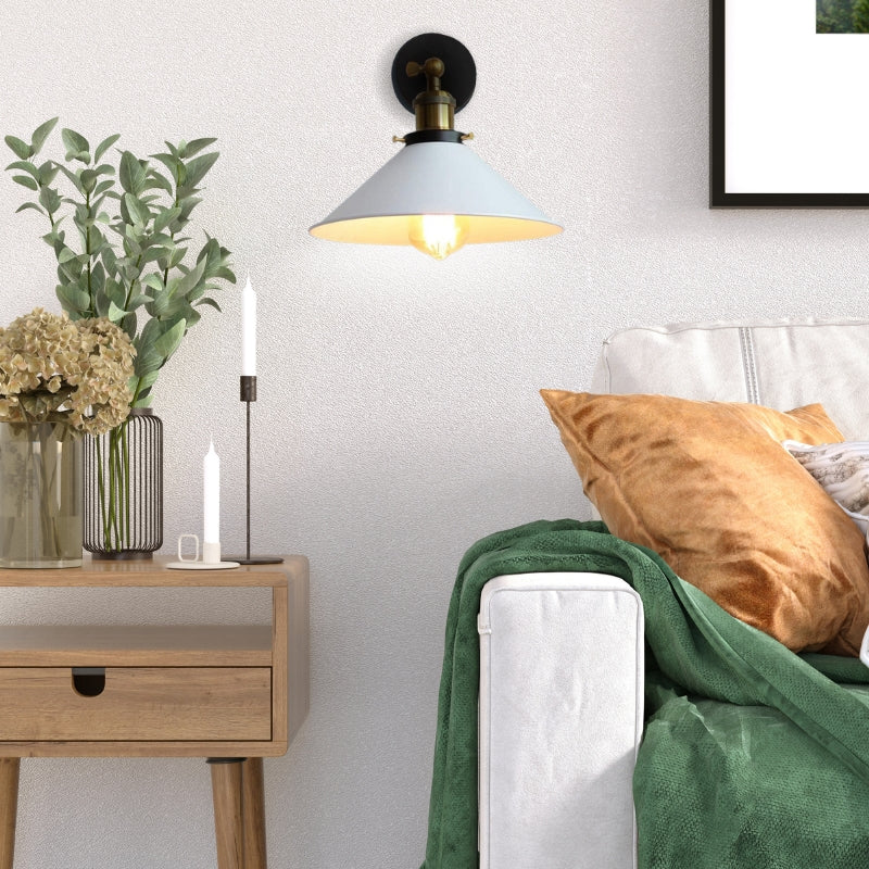 White Industrial Vintage Wall Sconce Light | Kalsten