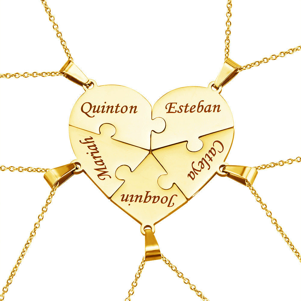 Kalsten | Personalized Family Heart Puzzle Necklace