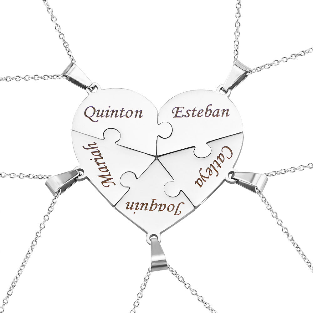 Kalsten | Personalized Family Heart Puzzle Necklace