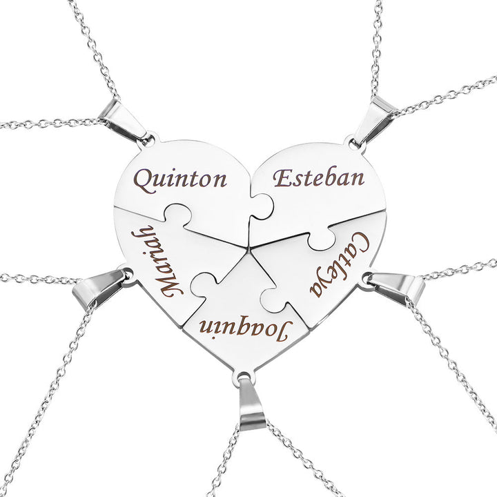 Kalsten | Personalized Family Heart Puzzle Necklace