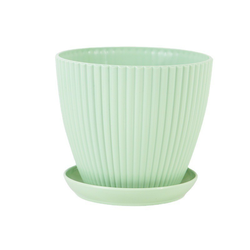 BowLift | Flower pot with groove structure and saucer – Sturdy plastic pot for plants