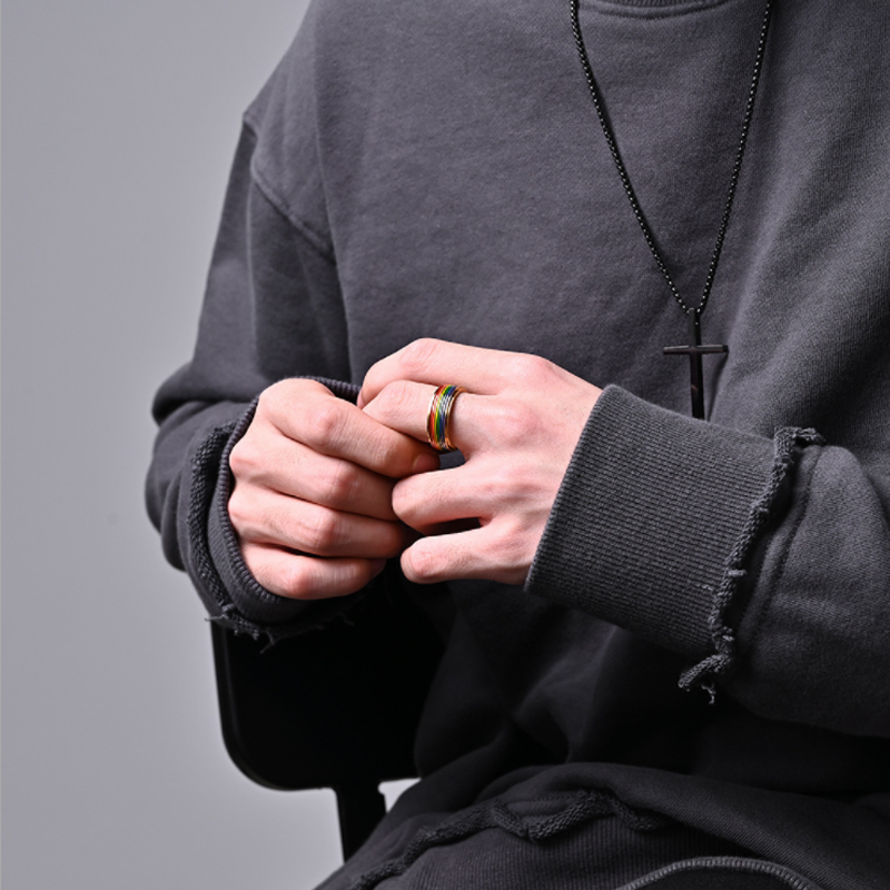 Kalsten | Titanium Rainbow Ring