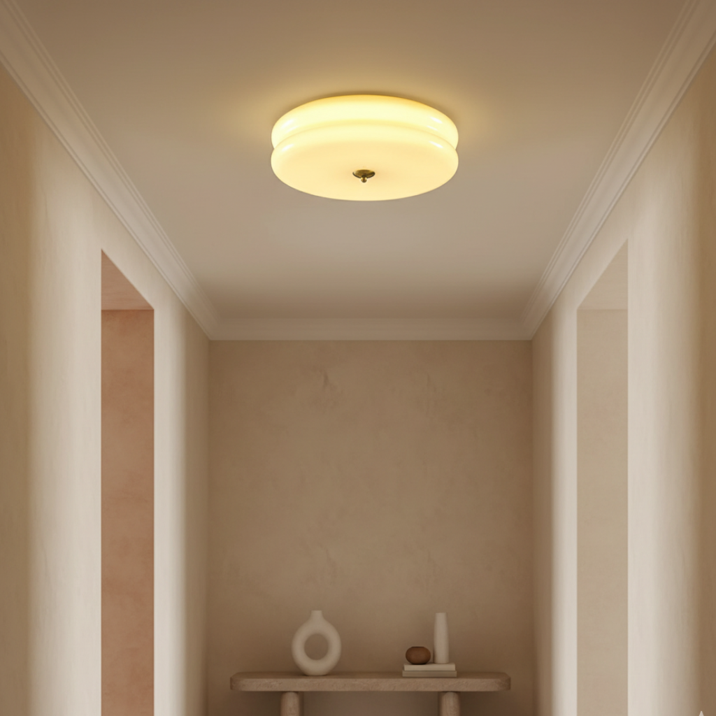 Art Deco Glass Flush Mount Ceiling Light